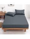 Drap housse uni 100 % coton 57 fils - Fabrication française