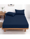 Drap housse uni 100 % coton 57 fils - Fabrication française