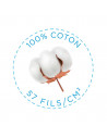 Drap housse uni 100 % coton 57 fils - Fabrication française