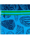 Serviette de plage coquillages bleue & verte 90 x 170 cm 100% coton - zoom