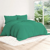 Visuel ambiance - housse de couette unie percale de coton 80 fils/cm² céladon