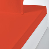 Drap housse Percale bonnet 30 cm terracotta