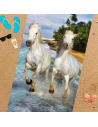Serviette de plage microfibre chevaux sur la plage 70x140 sable