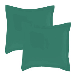 Lot de 2 taies d'oreillers Percale 65x65 céladon