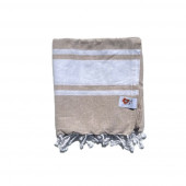 Foutas Taupe Blanco 90x170 plié