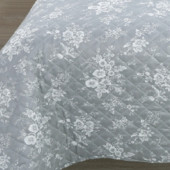 Couvre-lit gris floral 220x240cm zoom motifs