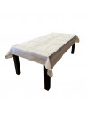 Nappe Brodée Monogramme Lin 160 x 250 cm avec 8 serviettes assorties