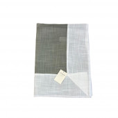 Nappe Brodée Blanc Gris 160 x 250 cm plié