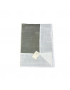 Nappe Brodée Blanc Gris 160 x 250 cm plié