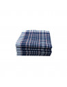 Lot de 6 Mouchoirs Carreaux Bleu écossais 100% coton 50x50 cm pile