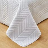 Couvre lit M23-6012 géométrique uni blanc - détail