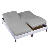 Drap housse 2x70x190 Gris Souris TPR