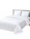 Couvre lit M23-6012 géométrique uni blanc fond blanc