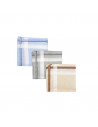3 mouchoirs carrées pour Lot de 6 Mouchoirs en tissu Beige, Gris et Bleu coton 40x40 cm