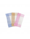3 mouchoirs longs Lot de 6 Mouchoirs en tissu femme Bleu, Rose et Beige coton 28x28 cm