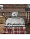 Visuel parure de draps Chalet, 1 personne sur fond d'ambiance