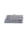 Visuel lot de 10 mouchoirs romain bleu et blanc petit carreaux 100% cootn, sur fond blanc en pile