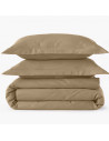 HDC percale 80 fils + taies rectangle taupe photo produit