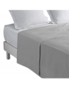 Drap plat 270x325 gris souris grandes dimensions fond blanc