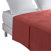 Drap plat 180x290 cm Bordeaux fond blanc