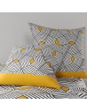 Housse de couette 260x240 cm à motifs géométriques noirs, jaunes, blancs