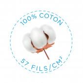 Housse de couette Léo 220x240 et taies 100% coton 57 fils/cm²