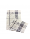 torchons à carreaux motif canard gris, 100% coton jacquard 50x70cm, sur fond blanc