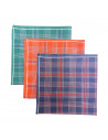 Lot de 6 mouchoirs tissu homme. Modèle Gauthier 100% coton jumel. Motif carreaux bleus, rouges, verts