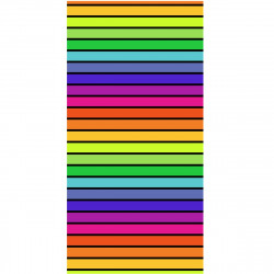 Serviette de plage au motif rayures multicolore, idéale pour les sorties plage cette été. 90x170cm, 100% coton