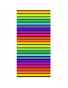 Serviette de plage au motif rayures multicolore, idéale pour les sorties plage cette été. 90x170cm, 100% coton