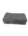 Lot de 2 Serviettes de Bain Eponge 600 g/m²  100 % coton - Anthracite