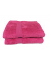 Lot de 2 Grands Draps de Bain Eponge 600 g/m²  100 % coton - Fuschia