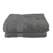 Lot de 5 Grandes Serviettes Eponge 600 g/m²  100 % coton - Anthracite