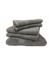 Lot de 5 Grandes Serviettes Eponge 600 g/m²  100 % coton - Anthracite
