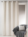 Rideau avec Parement à Plis Gris - Toile Coton Gris 135x260