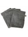 Lot de 4 Gants de Toilette - 20x15 - Anthracite