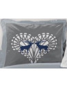 Lot de 2 Taies d'oreillers Placées 65x65cm Cerf des Neiges Bleu